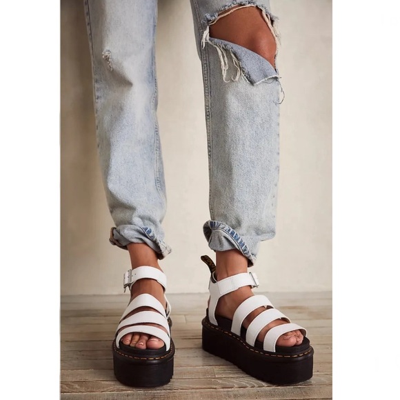 Dr. Martens Blaire Platform Sandal Leather Ankle Strap Buckle Bulky Scrappy - Picture 2 of 16